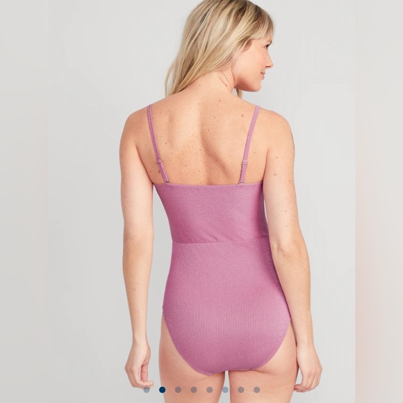 🆕 Old Navy Women’s Convertible Metallic Shine One Piece Swim Swimsuit Shimmer XL - Picture 2 of 16